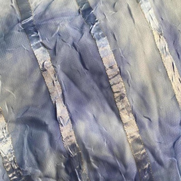 Vintage Y2K Flowy Ballet Core Silver and Blue Maxi Skirt Sz 16 - Picture 8 of 8